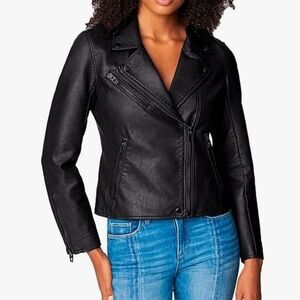 Black Vegan Leather Luxury Moto Jacket {BLANKNYC} SZ. XS NWT